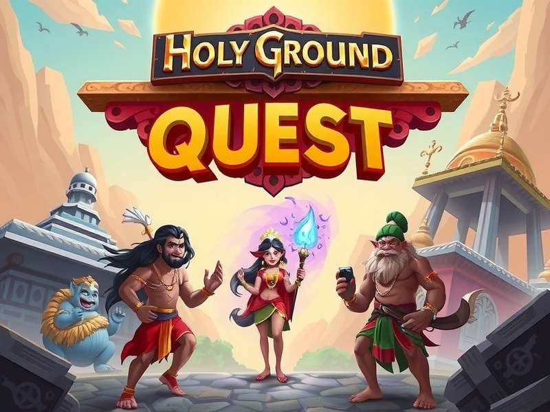Explore the sacred lands in Holy Ground Quest Holy Ground Quest game banner featuring Indian mythology characters
